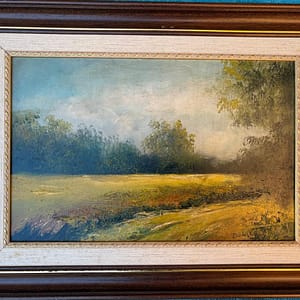 Orilla de río al atardecer - Domínguez