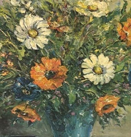 Bodegón con flores - J. Grunvald - Imagen 3